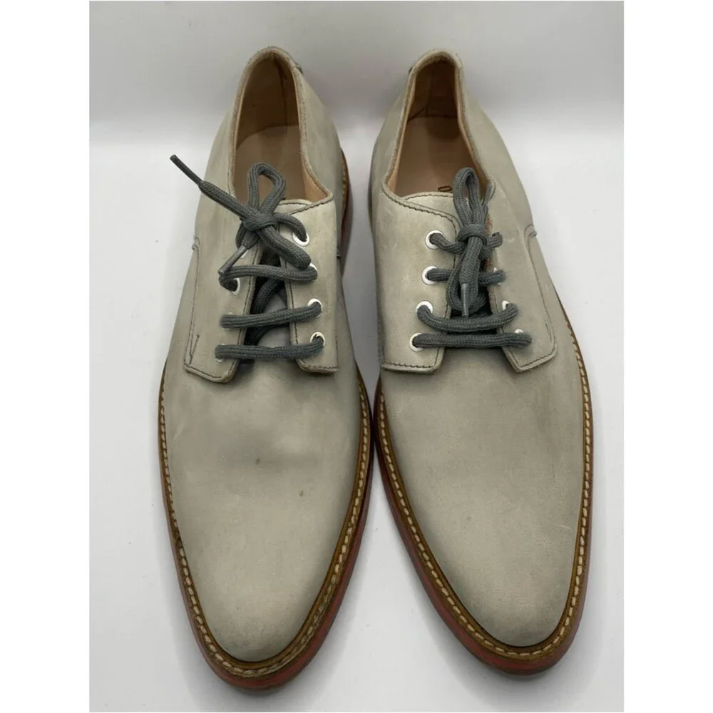 Oliver Clark Italian Leather Oxford Shoes 10 Handmade Blue Gray Preppy Americana